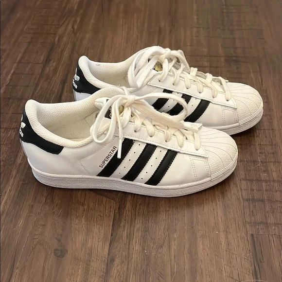 Adidas Superstar White and Black Sneakers